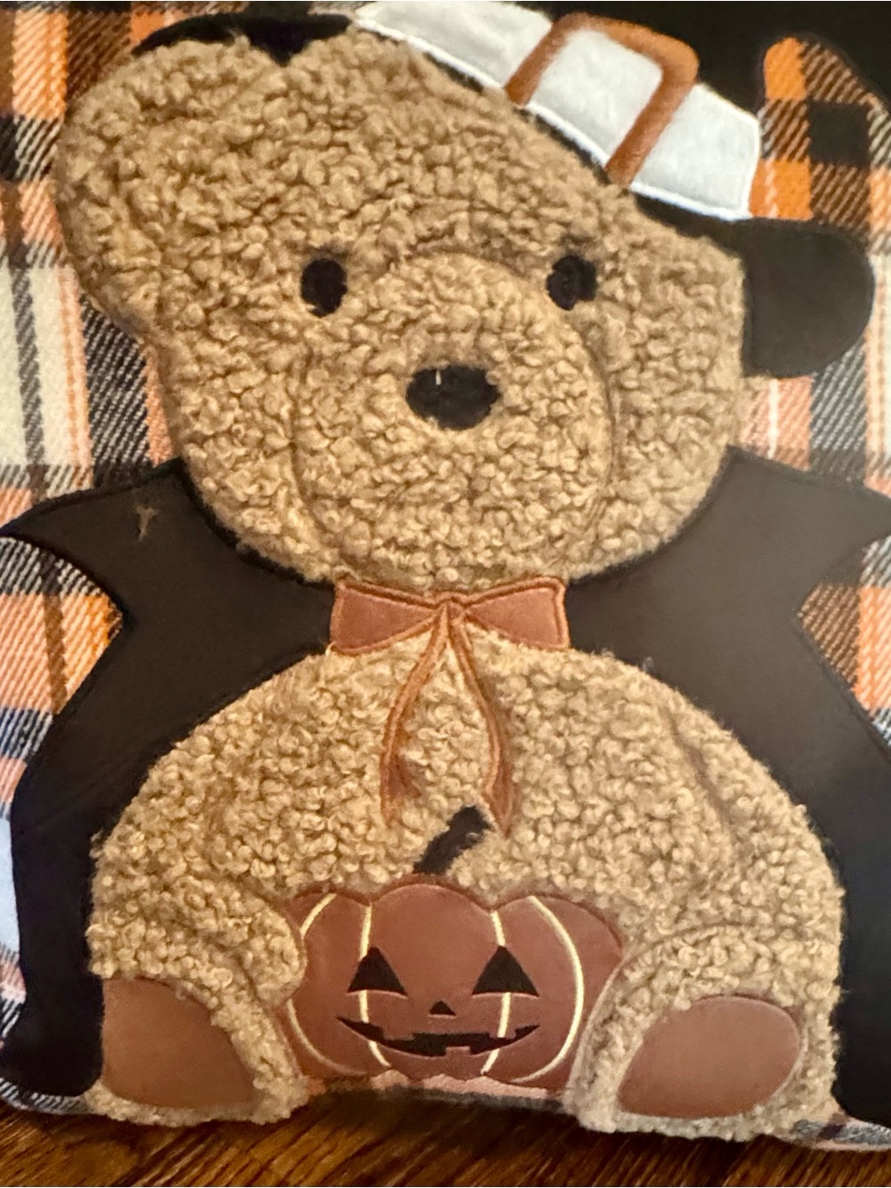 Brooks Brothers Plaid Teddy Bear Halloween Pillow